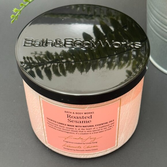 BBW Roasted Sesame Bath & Body Works 3 Wick Candle - Picture 4 of 10